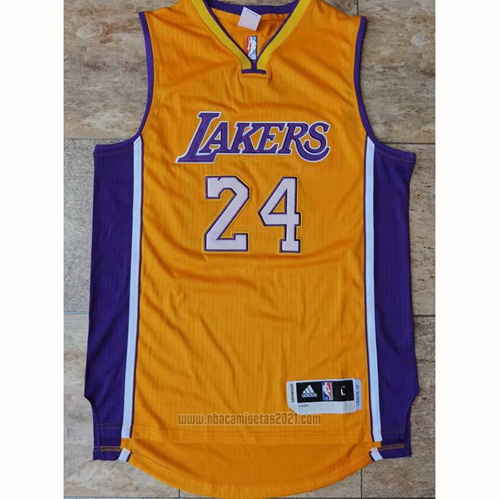 Camiseta Los Angeles Lakers Kobe Bryant #24 Amarillo